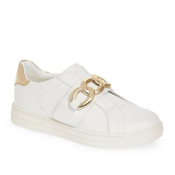 MICHAEL KORS Women's Kenna‎ Embellished Sneakers In Optic White Leather - Picture 2 of 11